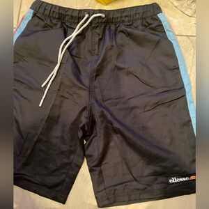 Ellesse Black Swimming Shorts with Blue Trim